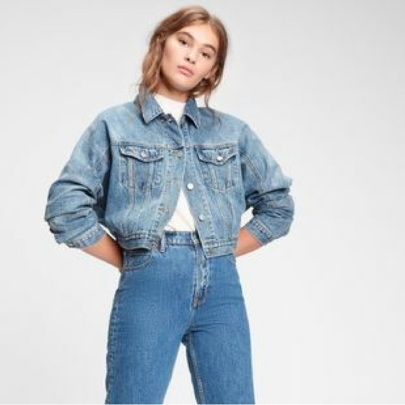 Gap Cropped Oversized Denim Jacket - Picture 4 of 4